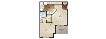 A2p Floor Plan | 590 Sq. Ft. at Times Square, Dublin, Ohio