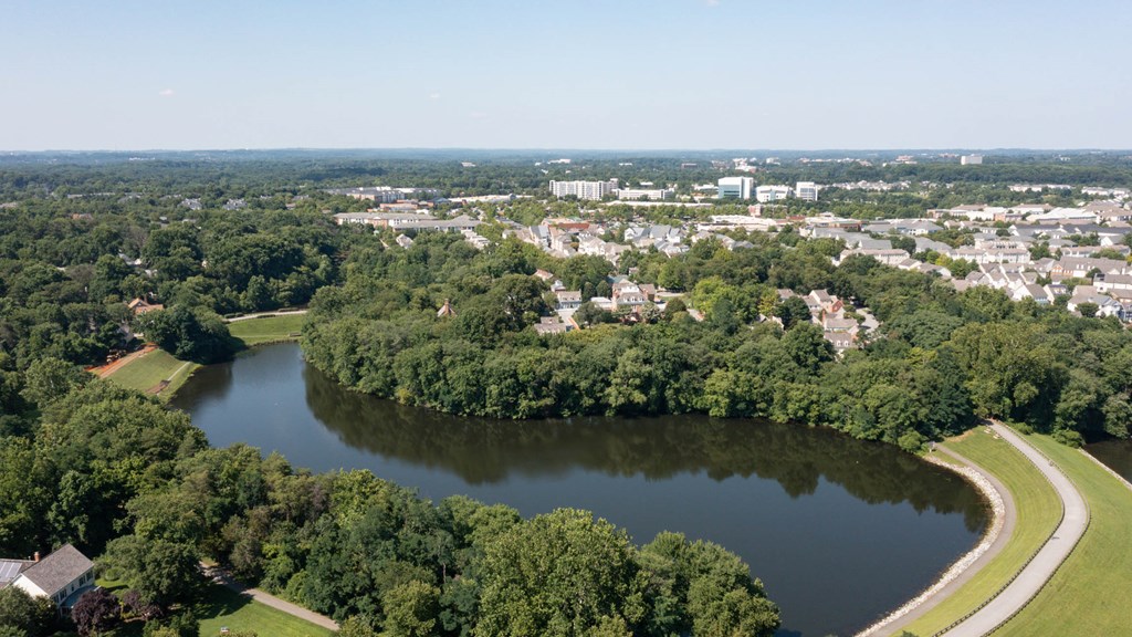 Aerial View of Park and River in Gaithersburg, MD 20878