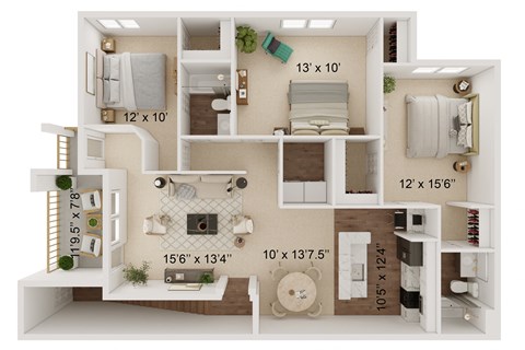 a floor plan of a house with a bedroom and a living room