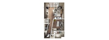 Studio Airlie Floor Plan | 582 Sq. Ft. at Pier 33 Apartments, Wilmington, NC