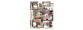 Marina Floor Plan | 1,046 Sq. Ft. at Pier 33 Apartments, North Carolina, 28401