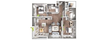Mason Floor Plan | 1,285 Sq. Ft. at Pier 33 Apartments, Wilmington, NC, 28401