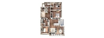 Roberts Floor Plan | 1,451 Sq. Ft. at Pier 33 Apartments, Wilmington, 28401