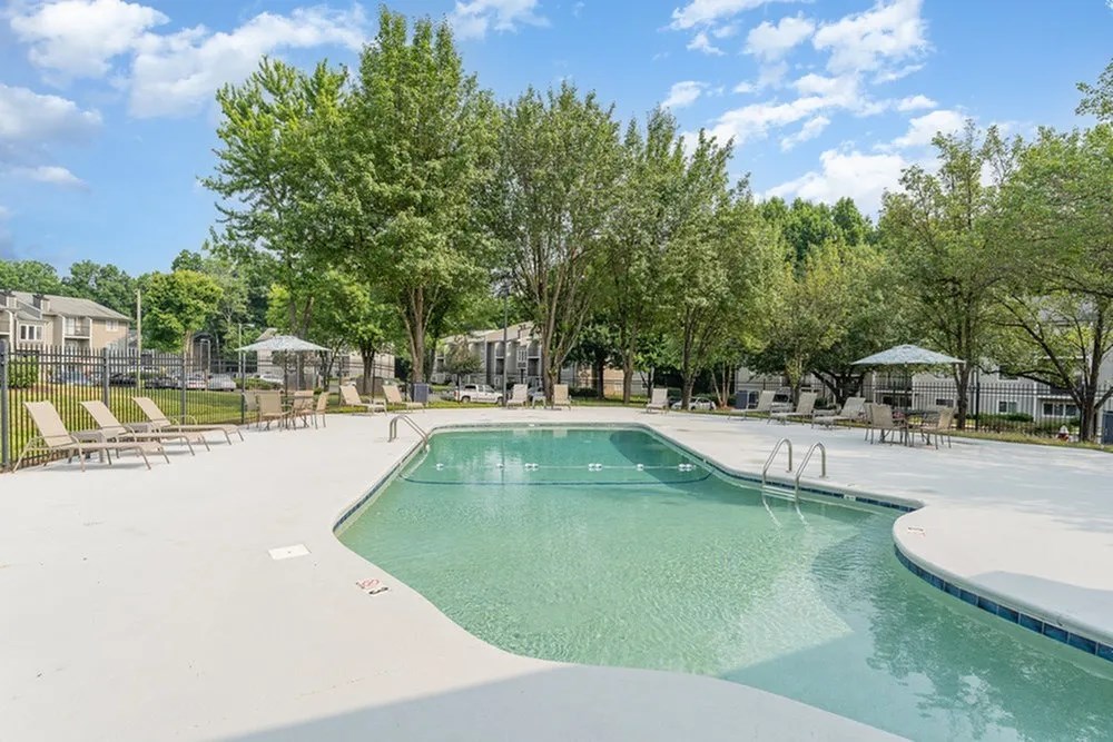 the swimming pool at the preserve apartments at Village 1373, Greensboro