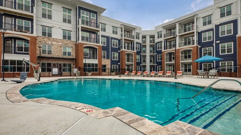 our apartments offer a swimming pool in front of our building at The Bella at Westchester, Virginia