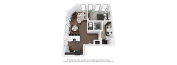 A1.1 Floor Plan | 823 Sq. Ft. at Preston Centre, Columbus, 43215
