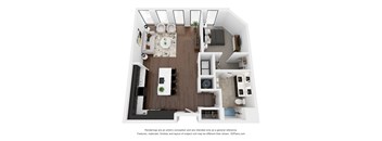 A2.2 Floor Plan | 966 Sq. Ft. at Preston Centre in Columbus, OH