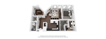 A4 Floor Plan | 992 Sq. Ft. at Preston Centre, Columbus, OH