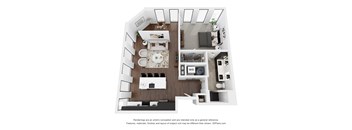 A5 Floor Plan | 1,017 Sq. Ft. at Preston Centre, Columbus Ohio