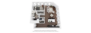 A6 Floor Plan | 1,018 Sq. Ft. at Preston Centre, Ohio, 43215