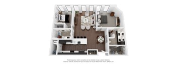 B4 Floor Plan | 1,283-to1,303 Sq. Ft. at Preston Centre, Columbus