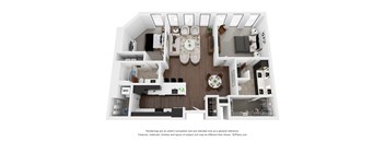 B6 Floor Plan | 1,325 Sq. Ft. at Preston Centre, Columbus, 43215