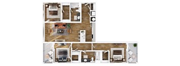 3 Bed 2 Bath Floor Plan | 1,457 Sq. Ft. at Terraces at High Mountain in Huntsville, AL