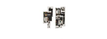 Two floor plan images of a house with dimensions and ceiling heights noted.