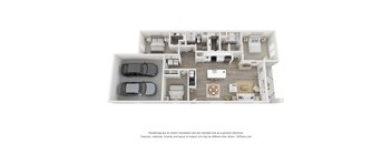 3 Beds 2 Baths Floor Plan | 1,433 Sq. Ft. at River Rock at Dallas, North Carolina, 28034