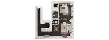bedroom floor plan an in 1 bed 1 bath