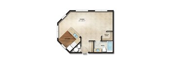 Somerset Floor Plan | 545 Sq. Ft. at The Orchard, Dublin, OH, 43016
