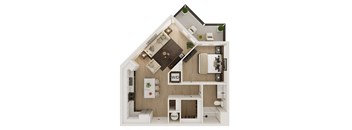 1 Bed 1 Bath Floor Plan | 778 Sq. Ft. at VALE Lake Wylie in Lake Wylie, SC