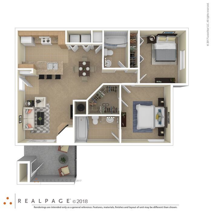 A floor plan of a house with a kitchen, living room, dining room, and bathrooms.