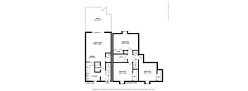 a floor plan of a house with two bedrooms and two bathrooms