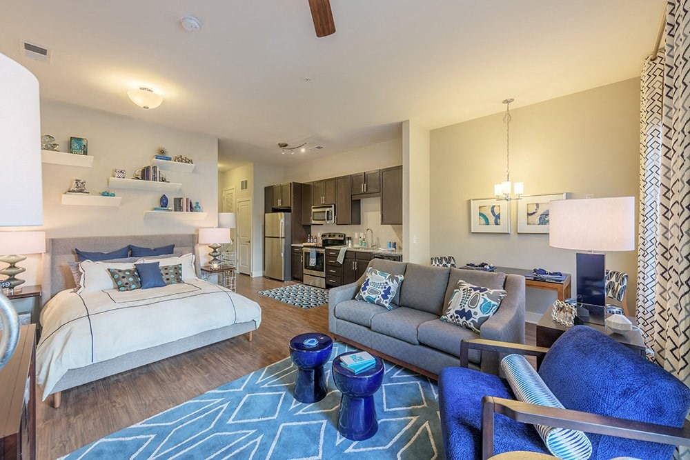 Large Studio Suite Floor Plan at The Lincoln Apartments, Raleigh