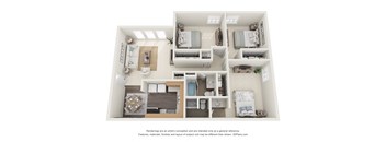 a 1 bedroom floorplan is shown in this illustration