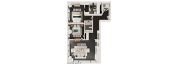 bedroom floor plan an in 2 bed 2 bath, opens a dialog