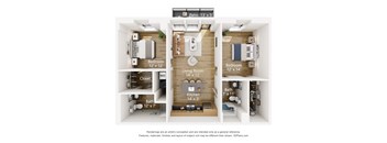 A diagram shows three different layouts for a 13 x 5 foot living space.