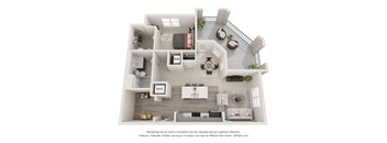 1 Bed 1 Bath Parrish Floor Plan |  926 Sq. Ft. at Ellis Station, Durham, NC 27703