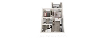 Studio Foster Floor Plan | 570 Sq. Ft. at Ellis Station, Durham, NC, 27703