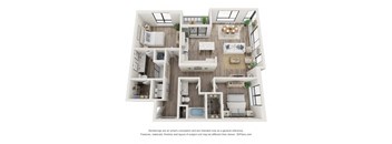 Chatham Floor Plan  | 1,262 Sq. Ft.at The Walker, Cary