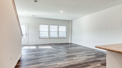 Well Lit Living Room at The Mark Townhomes Apartments, Harrisonburg