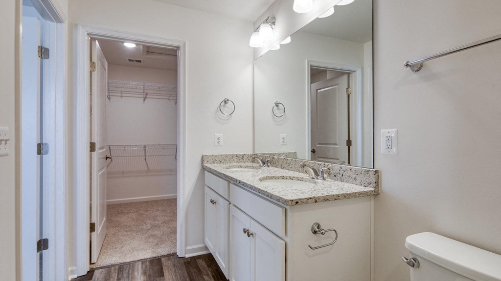 Designer Granite Countertops In All Bathrooms at The Mark Townhomes Apartments, Virginia