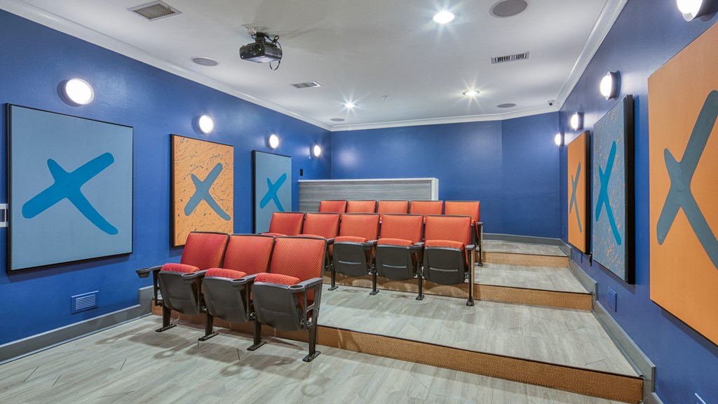 theater room with seating and projector at Proximity at ODU, Norfolk