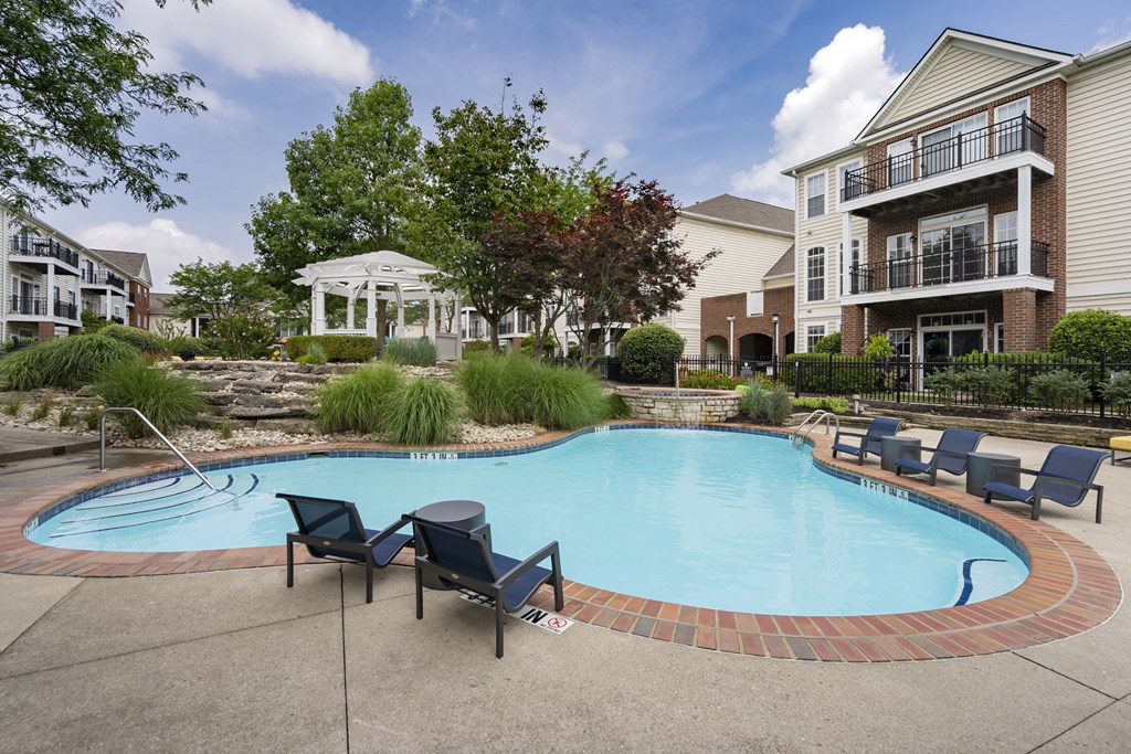 A swimming pool at Times Square, Dublin, Ohio