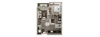 A1 Floorplan | 630 Sq. Ft. at The Pembroke, Columbus, 43215