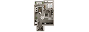 A2 Floorplan | 688 Sq. Ft. at The Pembroke, Columbus, Ohio