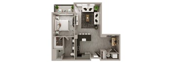 A4 Floorplan | 832 Sq. Ft. at The Pembroke, Ohio