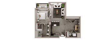 A6 Floorplan | 913 Sq. Ft. at The Pembroke, Columbus