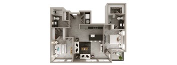 B1 Floorplan | 1,080 Sq. Ft. at The Pembroke, Columbus, 43215