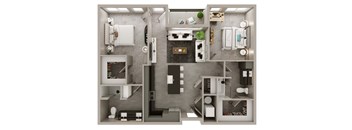 B3 Floorplan  | 1,130 Sq. Ft. at The Pembroke, Ohio, 43215