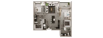 B4 Floorplan | 1,174 Sq. Ft at The Pembroke, Columbus, OH, 43215