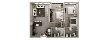 B6 Floorplan | 1,170 Sq. Ft at The Pembroke, Columbus