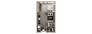 S1 Floorplan | 536 Sq. Ft. at The Pembroke, Columbus, OH, 43215