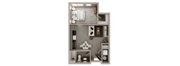 S2 Floorplan | 566 Sq. Ft. at The Pembroke, Columbus, OH