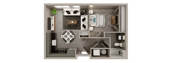 S3 Floorplan | 597 Sq. Ft. at The Pembroke, Columbus