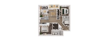3 Bed 2 Bath Floor Plan | 1,445 Sq. Ft. at The Walker Virginia Center, Glen Allen, VA