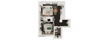 bedroom floor plan an in 1 bed 1 bath