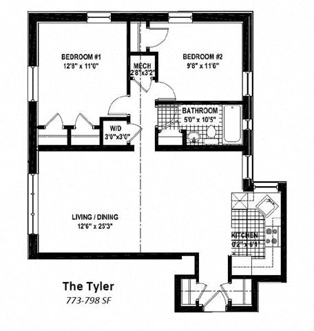 Woodbury Park Apartments floor plan Tyler
