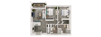 Cove Floor Plan | 1,176 Sq. Ft. at The Port at East Beach Apartments and Marina, Norkfolk